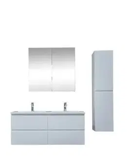 Kúpeľňový nábytok Kúpeľňová skrinka s umývadlom SAT B-Way 119x50x45 cm biela lesk KSETBWAY20 KSETBWAY20
