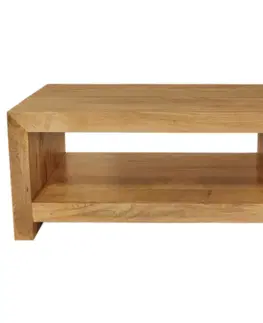 Konferenčné stolíky Konferenčný stolík Hina s plnými bokmi 90x40x60 z mangového dreva
