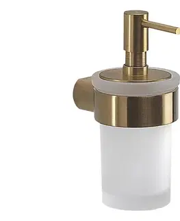 Svietidlá Gedy - Nástenný dávkovač mydla PIRENEI 110 ml mliečne sklo/matné zlaté prevedenie PI8188
