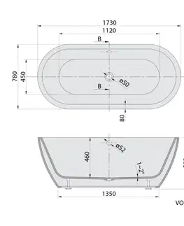 Vane POLYSAN - SAMIRA voľne stojaca vaňa 173x78x59cm, biela 68648