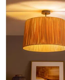 Svietidlá BRILAGI - LED Prisadený luster CERIA BOHO 1xE27/60W/230V priemer 50 cm čierna/rafia BG3989+EG781158