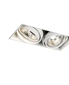 Zapustené svietidlá Zapustený reflektor biely GU10 AR70 bez rámu 2-svetlo - Oneon