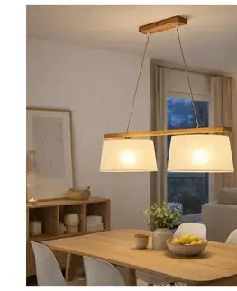 Svietidlá  Luster na lanku AIDA, 2xE27/60W/230V, priemer 35 cm, dub LD 2.98 DĄB RUSTIK