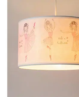 Svietidlá BRILAGI - LED detský luster na lankách BOBO 1xE27/60W/230V pr. 35 cm ružová/baletky 8590828051428