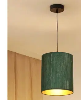 Svietidlá BRILAGI - Luster na lanku BOSTON ROLLER 1xE27/15W/230V pr. 21 cm zelená/zlatá 609074