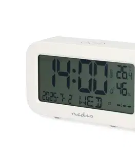 Predlžovacie káble  CLDK2005WT - Digitálne hodiny s budíkom, teplomerom a vlhkomerom, napájanie 2xAA, biele CLDK2005WT