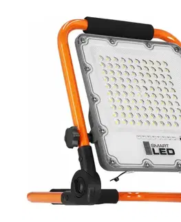 LED osvetlenie SmartLED Nabíjateľný LED reflektor so stojanom, 50 W, 3,2 V, 4500 K, 5000 mAh, IP65, oranžový 5891