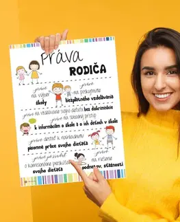 Tabuľky s venovaním (darčeky) Dekorácie pre školy - Práva rodiča - tabuľka na stenu