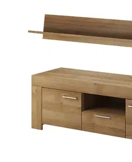 TV stolíky TV stolík SRTV a polica SYKY, dub riviera