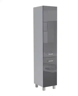 Kuchynské skrinky stojace Kuchynská skrinka Lucjan 60DK 2F 2100 LUX čierna