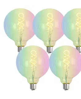LED osvetlenie Sada 5 ks Inteligentné stmievateľné LED žiarovky E27 G125 RGBW 4W 250lm 2700K