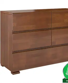 Komody do spálne Komoda drevená buk 5s Skandica Vestre Orech