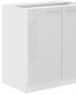 Kuchynské skrinky stojace Kuchynská skrinka Lara 80d 2f Bb Mdf biely lesk