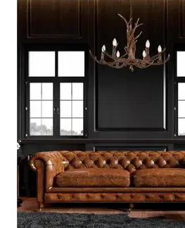 Svietidlá Searchlight 6416-6BR - Luster na reťazi STAG 6xE14/7W/230V parožie 6416-6BR