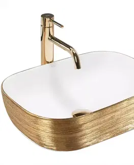 Umývadlá Umývadlo na dosku Belinda Gold Brush/White Rea-U7422