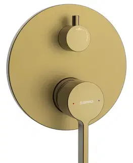 Kúpeľňové batérie SAPHO - ICONIC podomietková sprchová batéria, 2 výstupy, zlato mat AF042GB