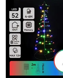 Vianočné dekorácie  B.V.  - LED Solárna vianočná dekorácia LED/0,26W/3,7V 75cm IP65 multicolor B10201Q80