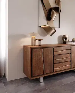 Komody DELIFE Komoda Live-Edge 172 cm akácia hnedá 3 zásuvky 4 dvierka