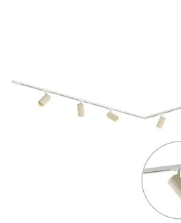 Koľajnicové svetelné systémy Moderný koľajnicový systém s 5 bodovými svetlami biely s béžovou 1-fázový GU10 70mm - Iconic Jeana Luxe