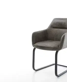 Jedálenské stoličky DELIFE Jedálenská stolička Pejo-Flex mikrovlákno sivá vintage jedálenská stolička plochá čierna vrecková pružina