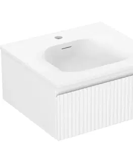 Kúpeľňový nábytok MEXEN/S - Rivel kúpeľňová skrinka 50 cm s umývadlom Vela, 1 šuplík, reliéf, biela mat 91A20-05023-1-BF01-W23M01