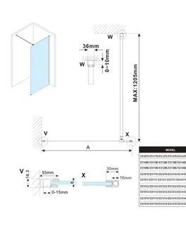 Sprchovacie kúty POLYSAN - ESCA dymové mat sklo 967x2100 ES1410