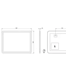 Kúpeľňové zrkadlá SAPHO - Zrkadlo NYX s LED osvetlením 60x80cm NY060