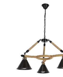 Svietidlá  Luster na reťazi NEGRU 3xE27/40W/230V čierna/hnedá 33-28709