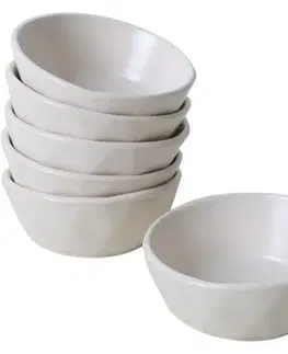 Misky a misy Súprava 6 kameninových misiek Facetta 12 cm, krémová