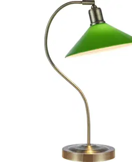 Lampy Markslöjd 108864 - Stolná lampa VELA 1xE27/40W/230V mosadz/zelená 108864