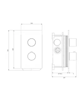 Kúpeľňové batérie OMNIRES - CONTOUR termostatická sprchová batéria podomietková chróm /CR/ CT8036CR