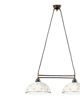 Svietidlá Kolarz 731.82.171 - Závesný luster NONNA na lankách, 2xE27/75W/230V, s kvetinovým motívom, ružovo-zlatý 731.82.171