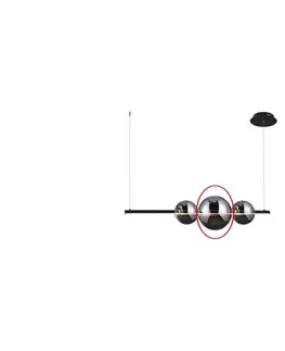 Lampy Azzardo - Náhradné sklo k lustru SANDRA čierna/chrómová - veľké pr. 22 cm 8590828235569