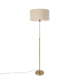 Stojace lampy Stojaca lampa nastaviteľná bronzová so svetlohnedým tienidlom 50 cm - Parte