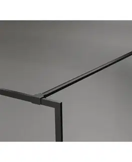 Sprchové dvere MEXEN/S - Kyoto-F Sprchová zástena WALK-IN s rámom 120 x 202, grafit 8 mm, čierna 800-120-104-70-40
