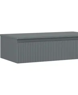 Kúpeľňový nábytok MEXEN/S - Rivel kúpeľňová skrinka pod umývadlo 90 cm s doskou, 1 šuplík, reliéf, grafit mat 91A20-09023-1-BFC66