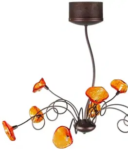Stropná svetla Oranžová stropná lampa 9xG4 Malta