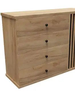 Komody do spálne Komoda Forza 120 Craft zlatá