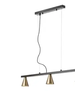 Svietidlá Redo 01-2218 - Luster na lanku ZUMA 3xGU10/15W/230V čierna/zlatá 116149