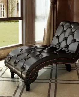 Leňošky Leňoška hnedá umelá koža Dekorhome