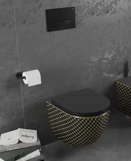 Doplnky do kúpeľne MEXEN - Lena bidet, čierna/zlatá vzor 35224879
