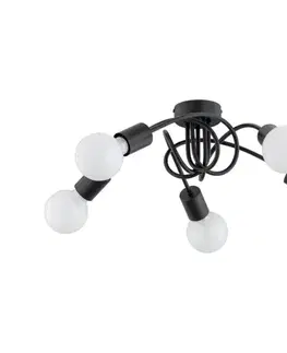 Svietidlá  Prisadený luster FARTA 5xE27/60W/230V čierna 63237