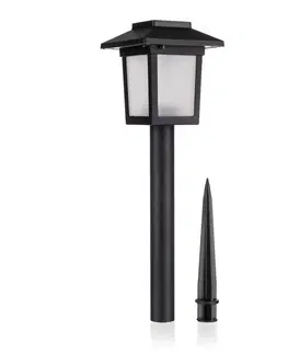 Záhradné lampy Happy Green Solárna lampa 8 x 37 cm, čierna