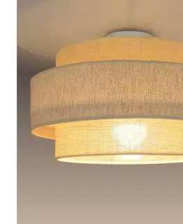 Svietidlá  Stropné svietidlo BOHO 1×E27/60W/230V, priemer 40 cm, krémové/juta H0168