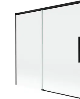 Sprchové dvere MEXEN/S - Rox vaňová zástena 2-krídlová posuvná 160 x 150, transparent, čierna 8C9-160-001-70-00