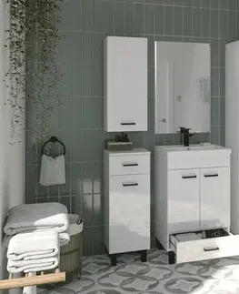 Nábytok ArtDef Skrinka do kúpeľne NOVELTY White B30