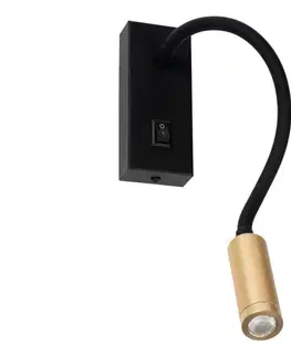 Svietidlá  32519 - LED flexibilná lampička TONIL LED/3,3W/230V čierna/zlatá 32519