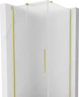 Sprchovacie kúty MEXEN/S - Velár sprchovací kút, posuvné dvere 120 x 120, dekor, zlato kartáčovaná 871-120-120-31-55