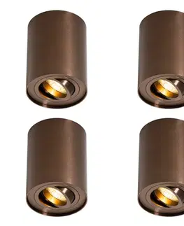 Bodove svetla Sada 4 moderných stropných bodových svetiel tmavý bronz otočné a naklápacie - Rondoo Up