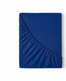 Plachty Kvalitex Saténové prestieradlo s gumou tmavomodrá, 180 x 200 cm